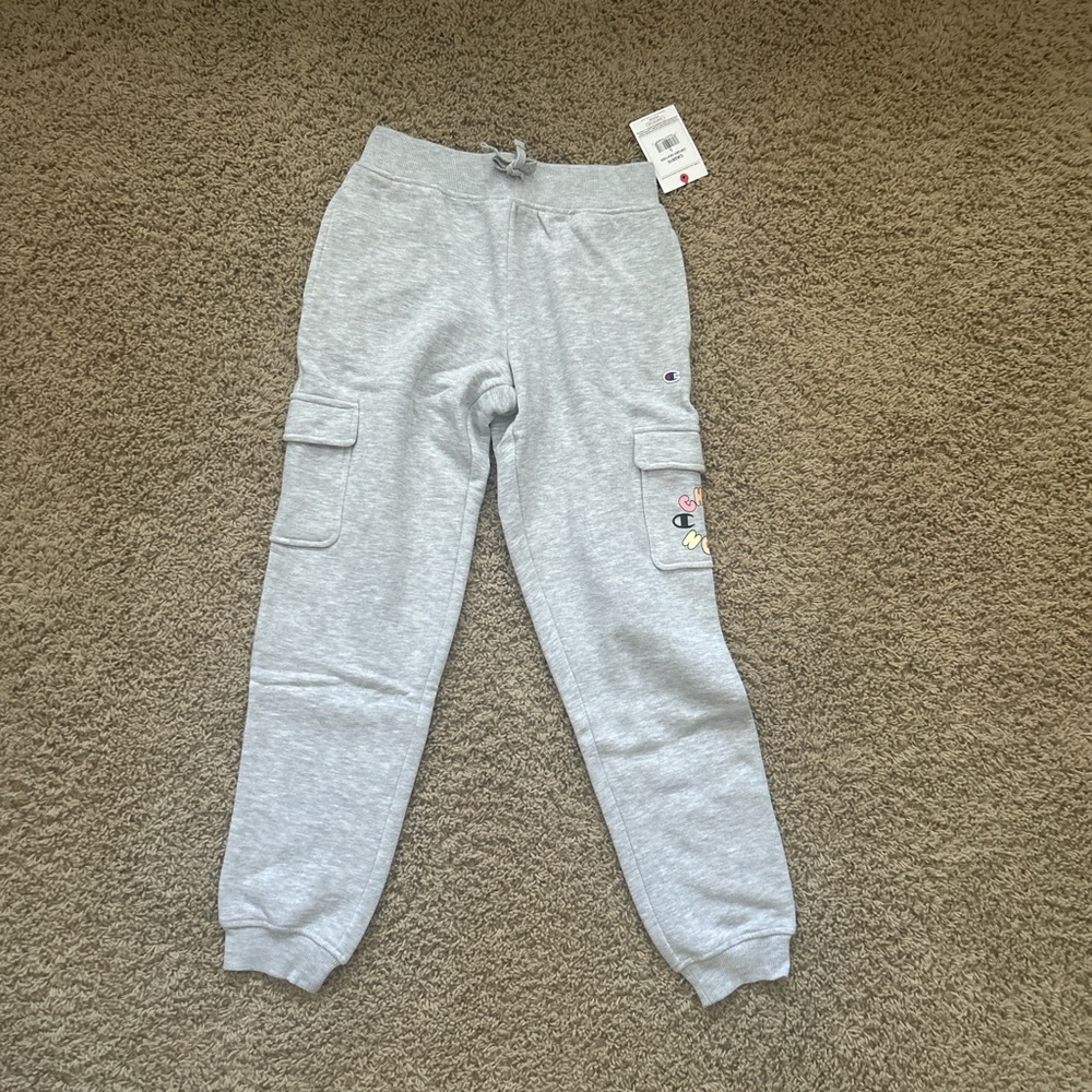 NWT Girls Champion Oxford Heather Fleece Long Pants/ Joggers Size L (Fits 14/16)